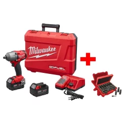 Cheapest ✨ Impact 🔧 Wrenches Milwaukee M18 FUEL 18-Volt Lithium-Ion Brushless 1/2 In. Mid Torque Impact 🔧 Wrench With Pin Detent Kit With Socket Set (9-Piece) 💯