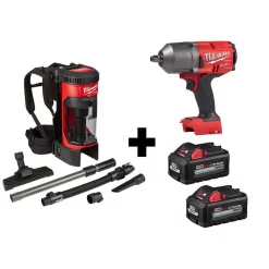 Discount 🔔 Impact 🔧 Wrenches Milwaukee M18 FUEL 18-Volt 1/2 In. Lithium-Ion Cordless Impact 🔧 Wrench W/ Friction Ring & 🎒 Backpack Vacuum W/ Two 6.0Ah Batteries 👏