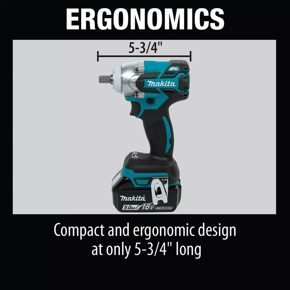 New 🎁 Impact 🔧 Wrenches Makita 18-Volt LXT Compact Brushless 1/2 In. 3-Speed Impact 🔧 Wrench Kit With Bonus 18-Volt LXT Cordless L.E.D. Flashlight ❤️ - Image 7
