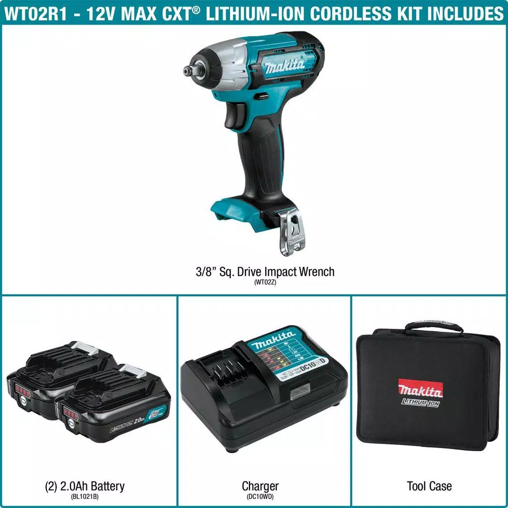 Budget ✨ Impact 🔧 Wrenches Makita 12-Volt MAX CXT Lithium-Ion Cordless 3/8 In. Square Drive Impact 🔧 Wrench Kit 🥰 - Image 2
