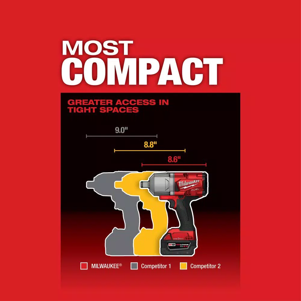 Top 10 🌟 Impact 🔧 Wrenches Milwaukee M18 FUEL ONE-KEY 18-Volt Lithium-Ion Brushless Cordless 3/4 In. Impact 🔧 Wrench W/Friction Ring Kit W/(2) 5.0Ah Batteries 🔔 - Image 6