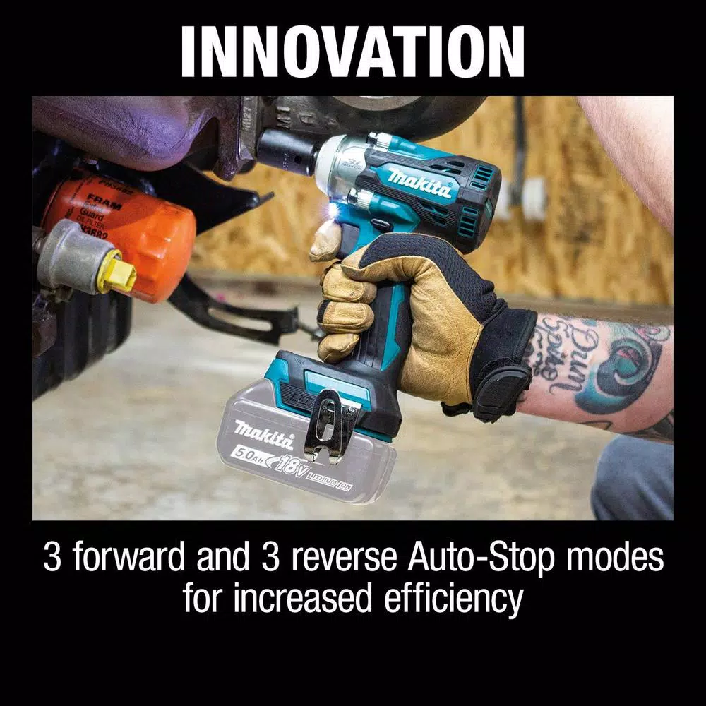 Buy β¨ Impact π§ Wrenches Makita 18-Volt LXT Lithium-Ion Brushless Cordless 4-Speed 1/2 In. Impact π§ Wrench With Detent Anvil (Tool-Only) β€οΈ - Image 5