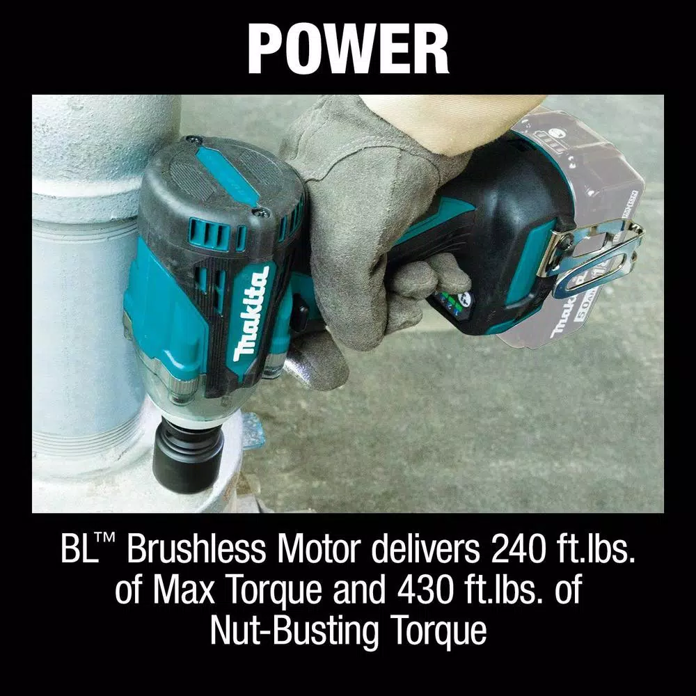 Buy β¨ Impact π§ Wrenches Makita 18-Volt LXT Lithium-Ion Brushless Cordless 4-Speed 1/2 In. Impact π§ Wrench With Detent Anvil (Tool-Only) β€οΈ - Image 6