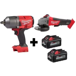 Best deal 🧨 Impact 🔧 Wrenches Milwaukee M18 FUEL 18-Volt 1/2 In. Lithium-Ion Brushless Cordless Impact 🔧 Wrench W/ Friction Ring & Grinder W/ Two 6.0Ah Batteries 🛒