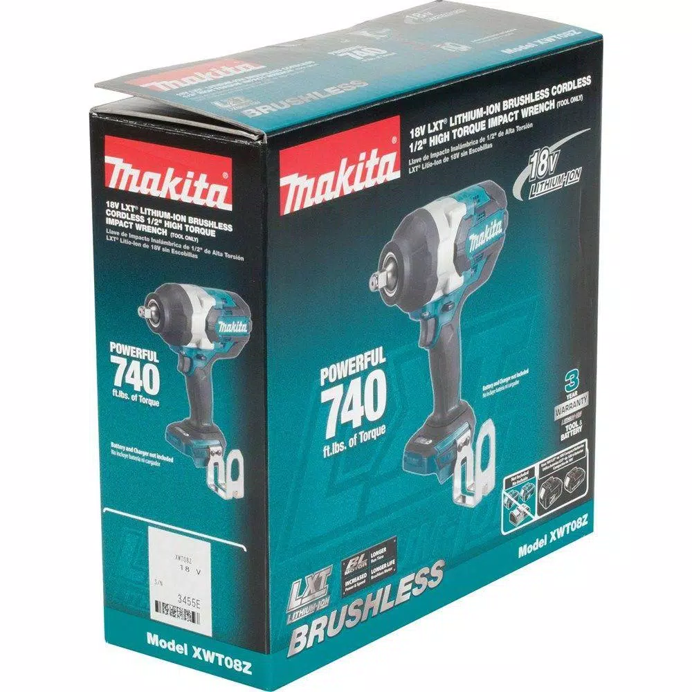 Best Sale ✔️ Impact 🔧 Wrenches Makita 18-Volt LXT Lithium-Ion Brushless Cordless High Torque 1/2 In. 3-Speed Drive Impact 🔧 Wrench (Tool-Only) ⌛ - Image 8