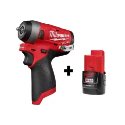 Flash Sale 🤩 Impact 🔧 Wrenches Milwaukee M12 FUEL 12-Volt Lithium-Ion Brushless Cordless Stubby 1/4 In. Impact 🔧 Wrench With M12 2.0Ah Battery 🥰