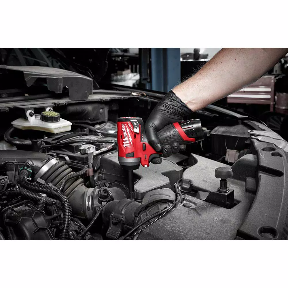 Flash Sale 🤩 Impact 🔧 Wrenches Milwaukee M12 FUEL 12-Volt Lithium-Ion Brushless Cordless Stubby 1/4 In. Impact 🔧 Wrench With M12 2.0Ah Battery 🥰 - Image 4