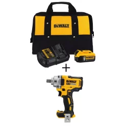 Top 10 🛒 Impact 🔧 Wrenches DEWALT 20-Volt MAX XR Cordless Brushless 1/2 In. Mid-Range Impact 🔧 Wrench Detent Pin Anvil, (1) 20-Volt 5.0Ah Battery & Charger 😉