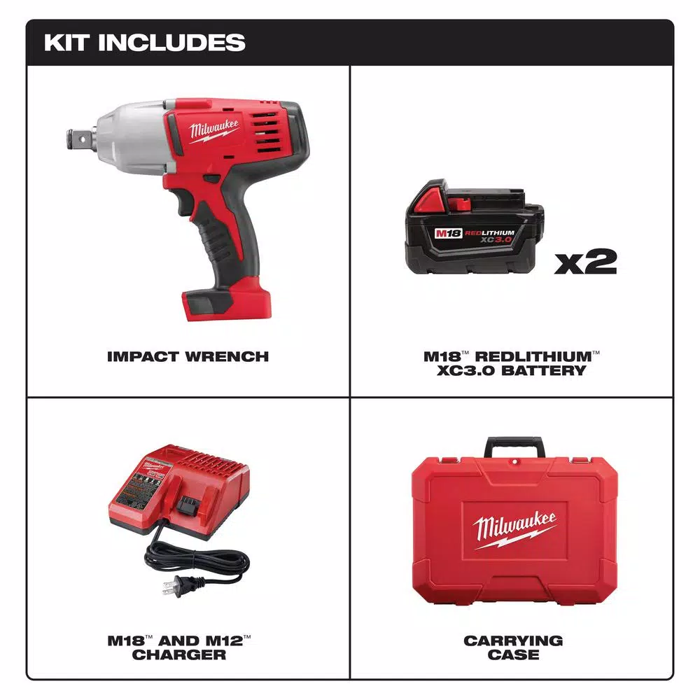 Brand new ๐ Impact ๐ง Wrenches Milwaukee M18 18-Volt Lithium-Ion Cordless 3/4 In. Impact ๐ง Wrench W/ Friction Ring W/(2) 3.0Ah Batteries, Charger, Hard Case ๐ - Image 2