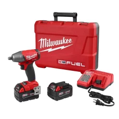 Flash Sale 🤩 Impact 🔧 Wrenches Milwaukee M18 FUEL 18-Volt Lithium-Ion Brushless Cordless 1/2 In. Impact 🔧 Wrench Friction Ring With Two 5 Ah Batteries, Hard Case 😉