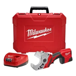 Promo 🎉 Power Cutting Tools Milwaukee M12 12-Volt Lithium-Ion Cordless PVC Shear Kit With One 1.5 Ah Battery, Charger And Hard Case 🌟