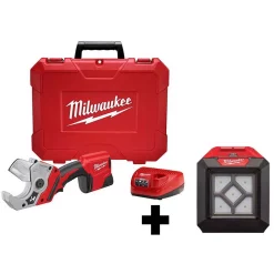 Brand new 🤩 Power Cutting Tools Milwaukee M12 12-Volt Lithium-Ion Cordless PVC Shear Kit With 1000 Lumens M12 Flood Light ✨