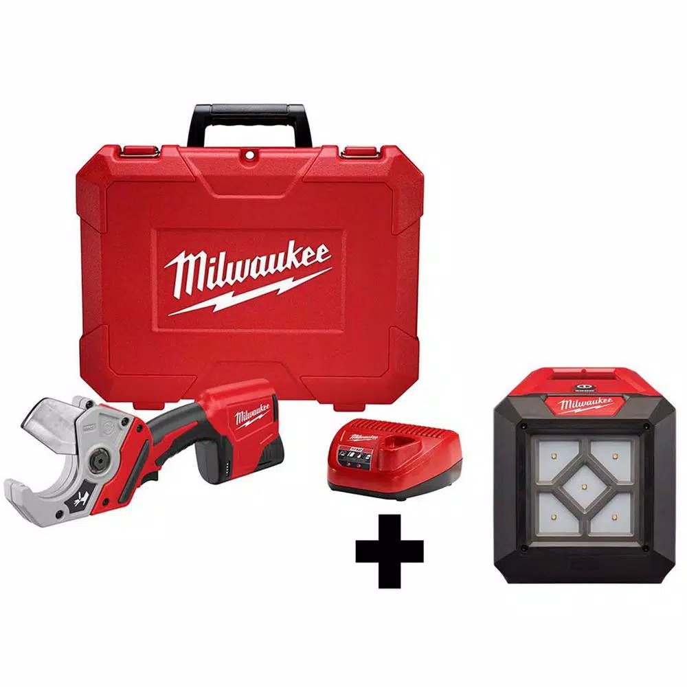 Brand new π€© Power Cutting Tools Milwaukee M12 12-Volt Lithium-Ion Cordless PVC Shear Kit With 1000 Lumens M12 Flood Light β¨