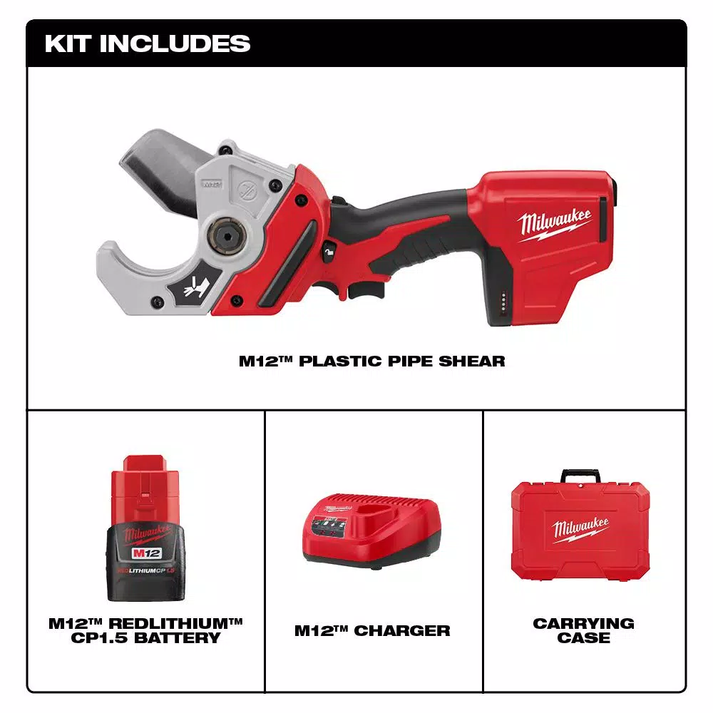 Brand new π€© Power Cutting Tools Milwaukee M12 12-Volt Lithium-Ion Cordless PVC Shear Kit With 1000 Lumens M12 Flood Light β¨ - Image 2