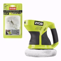Brand new 🔥 Polishers RYOBI ONE+ 18V Cordless 6 In. Buffer (Tool Only) W/ Extra 4-7 In. Microfiber And Synthetic Fleece Buffing Bonnet Set (2-Piece) ❤️
