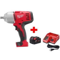 Promo 💯 Impact 🔧 Wrenches Milwaukee M18 18-Volt Lithium-Ion Cordless 1/2 In. Impact 🔧 Wrench W/ Friction Ring W/ (1) 5.0Ah Battery And Charger 🔥