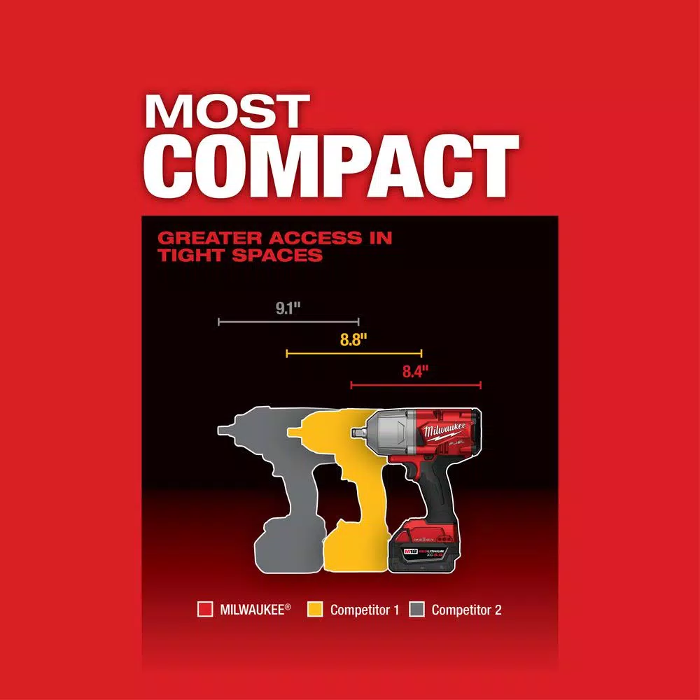 Promo 👍 Impact 🔧 Wrenches Milwaukee M18 FUEL ONE-KEY 18-Volt Lithium-Ion Brushless Cordless 1/2 In. Impact 🔧 Wrench With Friction Ring (Tool-Only) 👍 - Image 5