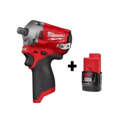 Best Sale 🔔 Impact 🔧 Wrenches Milwaukee M12 FUEL 12-Volt Lithium-Ion Brushless Cordless Stubby 1/2 In. Impact 🔧 Wrench With Pin Detent With M12 2.0Ah Battery 🔔